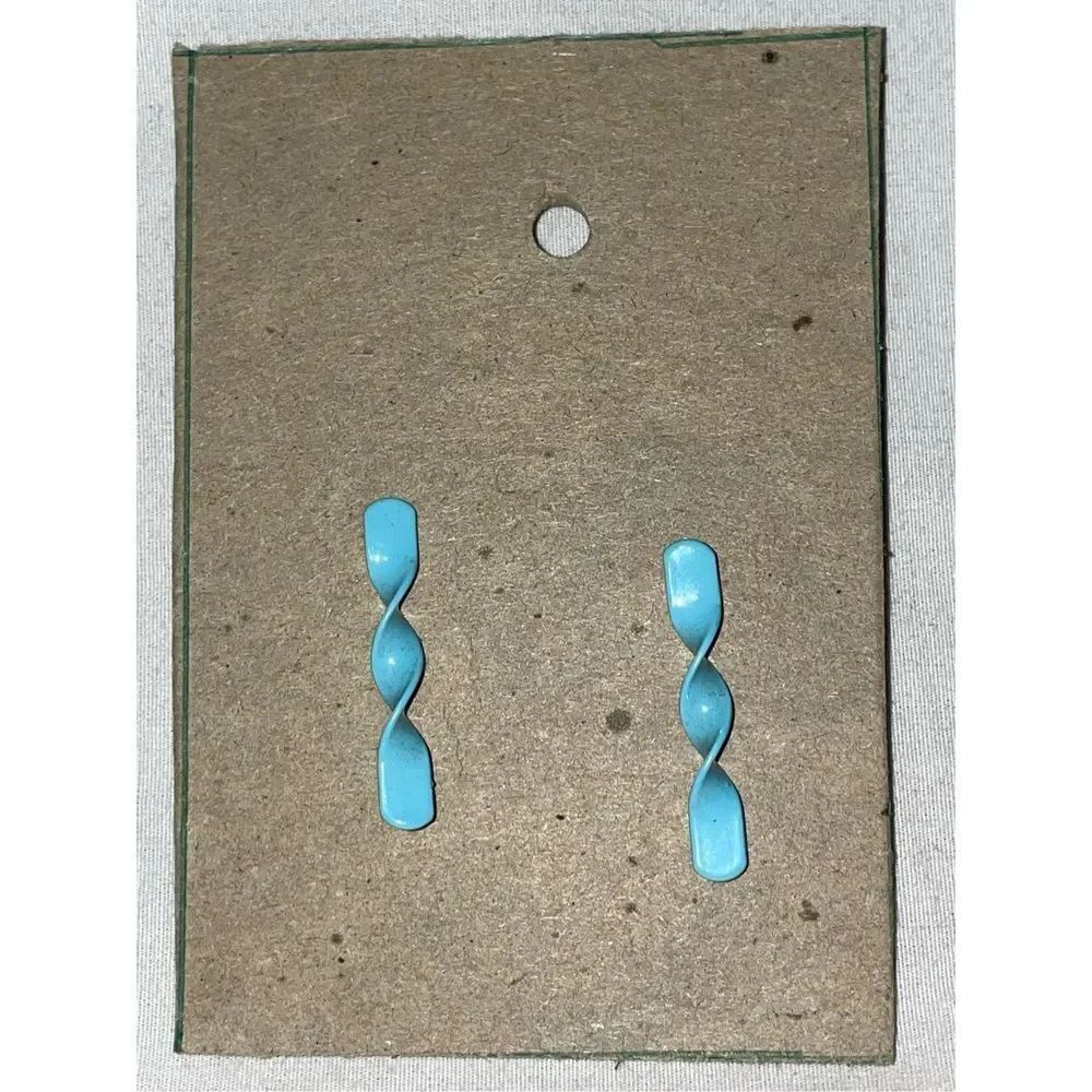 Light blue metal earrings